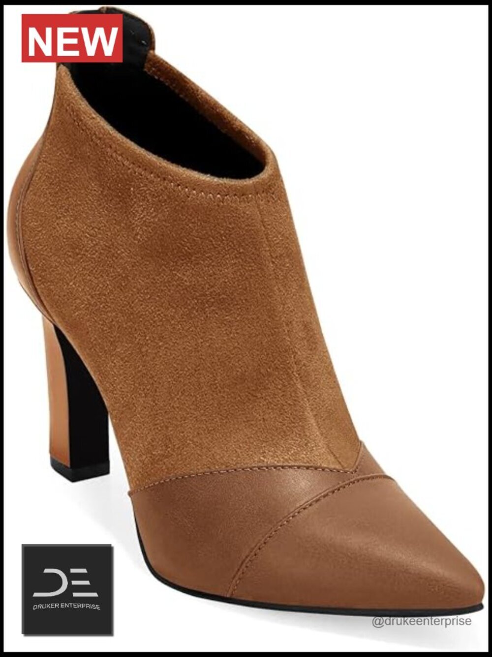 Ankle Booties Dress Boots Pointed Toe Stiletto High Heel Splicing Booties Shoes